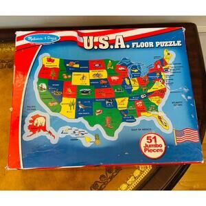Melissa & Doug USA Map XL Floor Puzzle 51 Pieces 2' x 3' Geography Educational